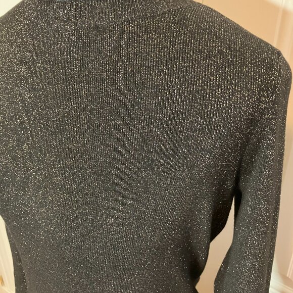 LOFT Shimmer Sweater Dress Black with Metallic Size S - Picture 5 of 6